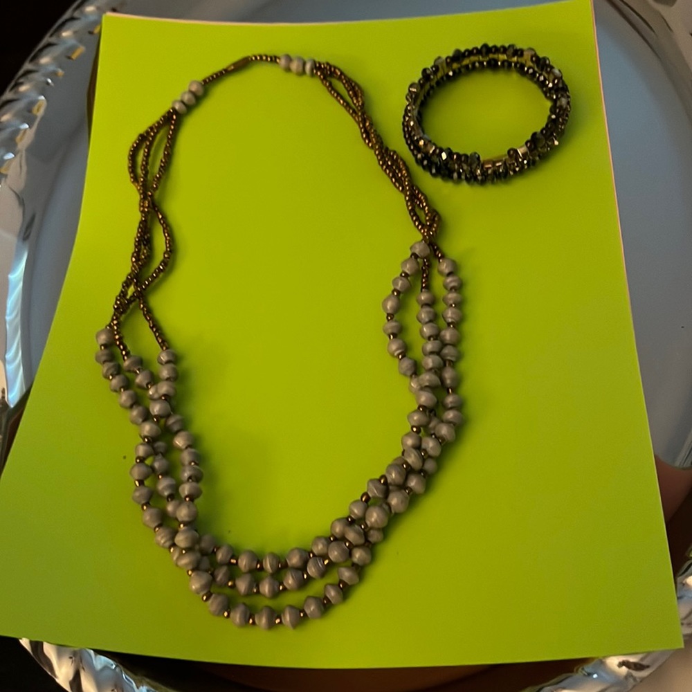 Pretty necklace and a wire wrap bracelet
